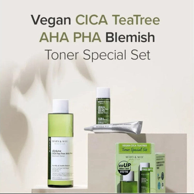 Mary &amp; May - Vegan Cica Tea Tree Toner Special Set [3pcs]